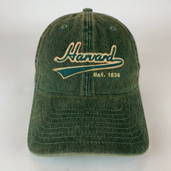 Harvard Crimson NCAA Green Legacy Relaxed Fit Strapback Adjustable Hat - Picture 2 of 5